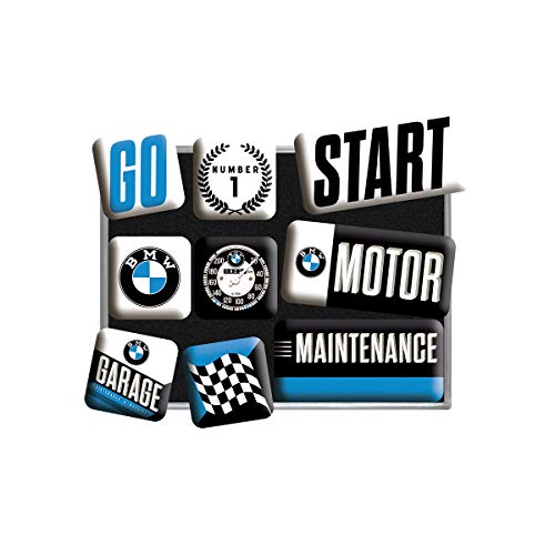 Nostalgic-Art Set Di Magneti Vintage Bmw Motor – Regalo Per Amanti Di Accessori Per Auto, Decorazione Del Frigorifero, Design Nostalgico, 9 Pezzi, 9 U