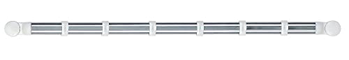 Brabantia Linea Essential Barra A Muro Da 54,5 Cm Con 12 Ganci In Plastica, Acciaio Inox