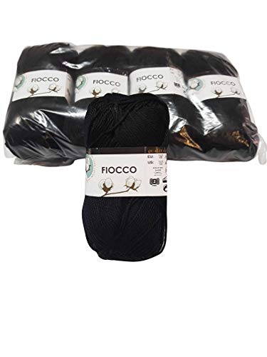 Filati Tre Sfere Tresfere Cotone Per Maglieria Fiocco Pacco 250G, (Nero) Colore 7555
