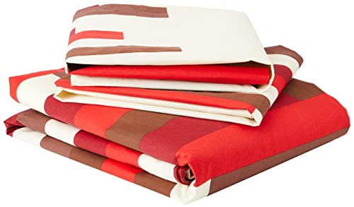 Gc Gaveno Cavailia Cavalia Blocks, Set Copripiumino Stampato, Cream/Red (200 X 200Cm)