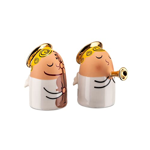 Alessi Amgi26Set1 Angels Band Set Di Due Statuine In Porcellana, Decorate A Mano