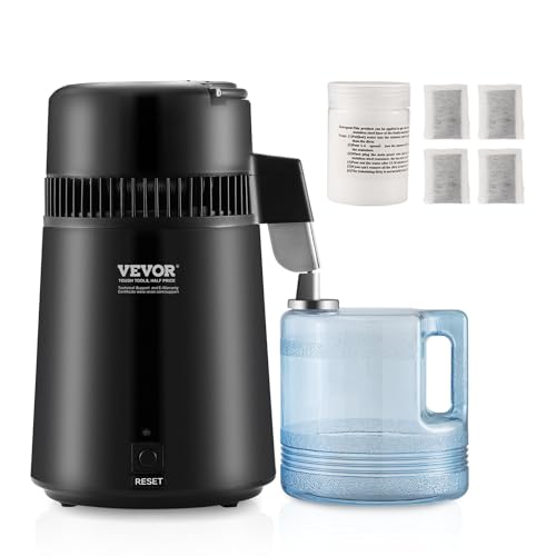 Vevor Distillatore D'Acqua 4L Macchina Per Acqua Distillata 1L/H 750W, Macchina Per Distillare Acqua Uso Alimentare Contenitore Interno Di Plastica Al