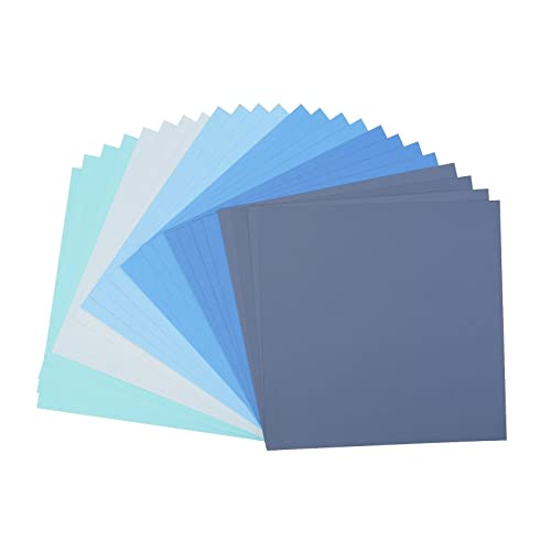 Vaessen - Cartoncino Creativo Per Album Di Ritagli, Con Texture Su Tela, Colore: Blu, 30,5 X 30,5 X 0,7 Cm