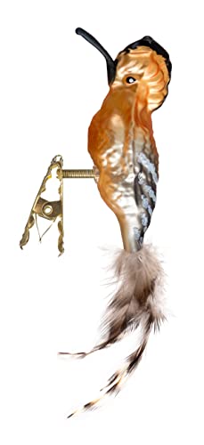 Uccello Di Vetro Con Piume Naturali, Ornamento In Vetro, Prodotto In Germania, Uccello Decorativo Con Clip, Uccello Di Vetro, Vero Albero Di Natale Di