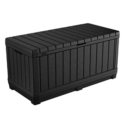 Baule Cassapanca Da Esterno 128X59X53,6 Cm In Resina Effetto Legno Keter Kentwood Antracite