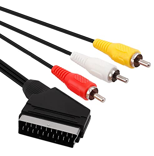Wangcl 2Pcs 1.8M Cavo Scart Adattatore Scart Scart A Rca Cavo Scart Per Lettore Dvd A Tv Convertitore Connettore Av Composito Per Tv Dvd Vcr Nes Fc