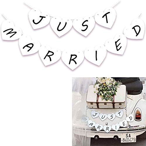 Decorazioni Per Matrimonio. Bandierine Oggi Sposi (Just Married) Per La Festa Di Nozze. Decorazioni E Accessori Di Scena Per Auto Nuziale