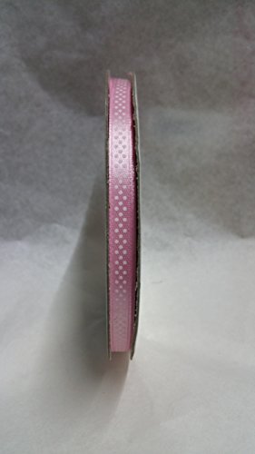 Nastro Raso Pois Larghezza 6 Mm Lunghezza 50 Metri (Rosa)