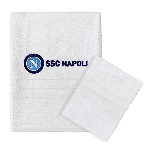 Nada Home Set Asciugamani Bagno 1+1 Ssc Napoli Originale In Spugna Di Puro Cotone 6131