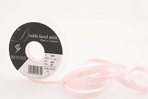 Berisfords 3501 Nastro Di Raso Double Face, Poliestere, Azalea Rosa, 7 Mm, 20 Unità