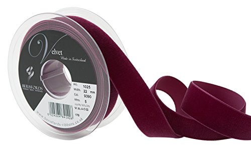 Berisfords - Nastro Di Velluto, 10,2 X 2,2 X 10,2 Cm, Colore: Bordeaux