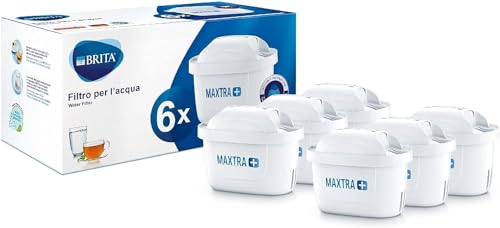 Brita Filtri Maxtra+ Per Caraffa Filtrante Per Acqua - Pacchetto Semestrale Incl. 6 Filtri Maxtra+ Per La Riduzione Di Cloro, Calcare E Impurità