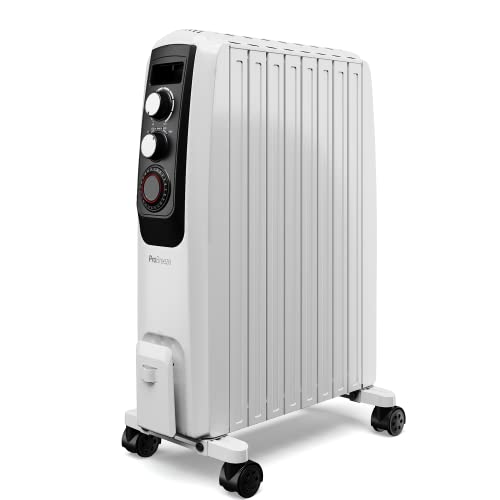 Pro Breeze Radiatore Ad Olio 2000W – 8 Elementi, 3 Impostazioni Di Calore, Timer E Termostato