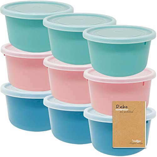 Codil - Set Di Contenitori In Plastica Per Alimenti, Rotondi, Riutilizzabili Senza Bpa, Con Coperchio, Adatti Per Lavastoviglie Microonde E Congelator