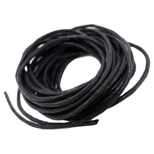 1Mm Waxed Cotton Cord Thread Shamballa Macrame Jewellery - Black - 10 Metres By Waxed Cotton Cord