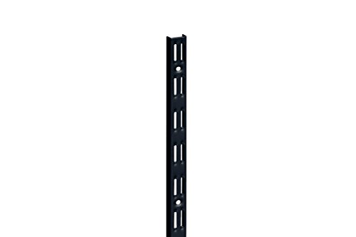 Home System Nero 50 Cm, Cremagliera Doppia Per Scaffalatura, Organizzare Garage Box Negozio Cantina, Colore Misura, 1 Pezzo, Metallo