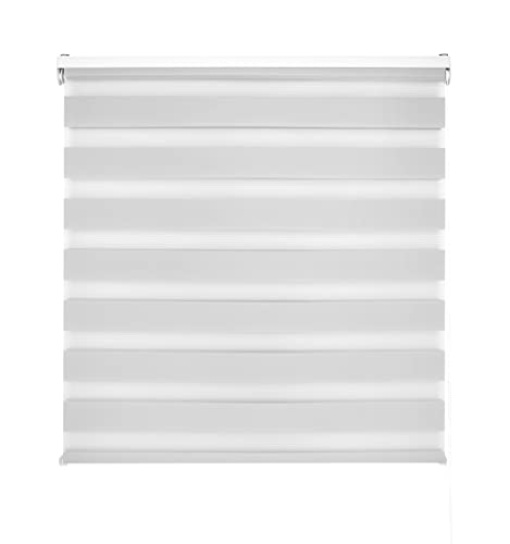 Blindecor Lira Tenda A Rullo Giorno E Notte, Colore Argento Grigio, Tenda Per Interni 100 X 180 Cm (Larghezza X Altezza) | Dimensioni Del Tessuto 97 X