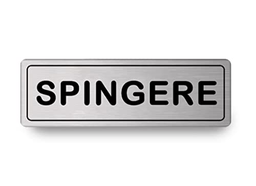 Nitek Targa Spingere In Alluminio Satinato 150Mm X 50Mm - Targhette Autoadesive| Stickers, Klebeetikett | Impermeabili Lavabili, Ufficio, Pub, Aziende