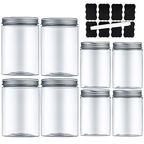 Meixi Contenitori Alimentari, Barattoli Cucina, Contenitori Plastica Trasparente Con Coperchio In Metallo Per La Conservazione Ideale Per Zucchero, Bi