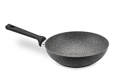Illa Planeta Wok Antiaderente 28 Cm Adatta Per Induzione In Alluminio 100% Riciclato, Made In Italy