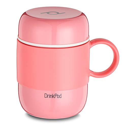Pioneer Drinkpod - Tazza Da Viaggio Coibentata, In Acciaio Inossidabile 18/10, Rosa, 280 Ml