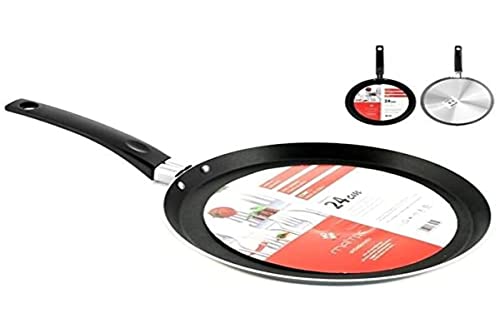 Home Maitre Crepiera, Rivestimento Antiaderente, 24 Cm, Alluminio, Nero