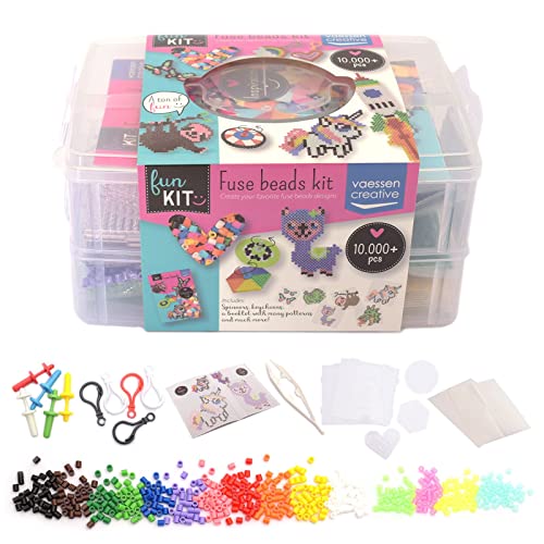 Vaessen Creative Kit Di Perline Da Stirare Più Di 10000 Pezzi, Fai Da Te Per Bambini, Creazione Di Bigiotteria, Decorazioni Fatte In Casa E Altre Idee