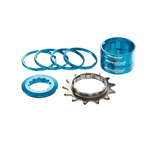 Kit Single Speed Con Pignone 13 Denti Reverse Components Colore Blu Chiaro