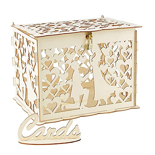 Scatola Per Carte Di Nozze Con Serratura, Scatola Per Biglietti Di Legno, Scatola Per Biglietti Di Nozze, Scatola Di Nozze Di Legno, Scatola Di Carte