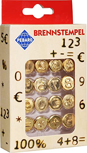 Pebaro – 12 Decorazioni Per Macchine Fustellatrici A Caldo, Motivo: Numeri Da 0 A 9 E Simboli