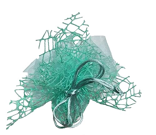24 Pz Sacchetto Portaconfetti Bomboniera Polycotton Rete + Velo Organza + Nastro Autotirante | Verde Tiffany