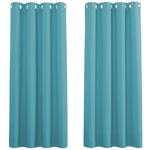 Pony Dance Tende Oscuranti Per Interni Tenda Oscurante Con Occhielli Tende Cameretta Bambini 2 Pannelli L 117 X A 137 Cm, Blu Chiaro