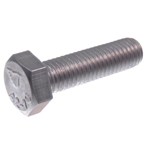 Seccaro Vite A Testa Esagonale M10 X 30 Mm, Acciaio Inox V2A Va A2, Din 933 / Iso 4017, Testa Esagonale, Argento, 20 Pezzi