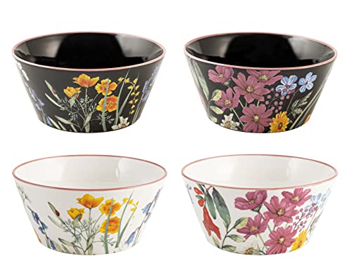 H&H Set 6 Ciotole Colazione Caroline Black&White Cm 14