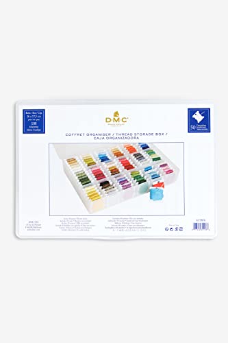 Sewing-Online 6118/6 - Scatola Portaoggetti Con Filo Interdentale/Filo Da Ricamo, Con 50 Bobine Vuote