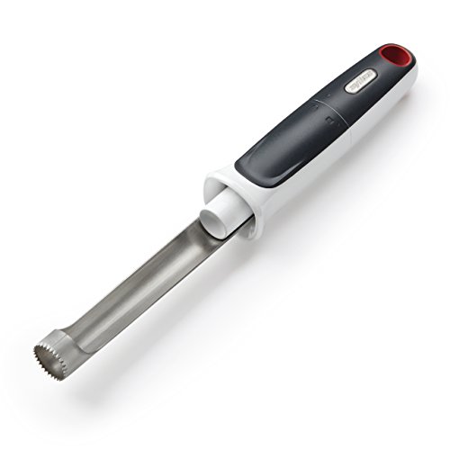 Zyliss E910030 Easy Twist Detorsolatore Mele, Plastica, Acciaio Inossidabile, Bianco, Grigio, Rimozione Del Torsolo Della Frutta Facile, Lavabile In L