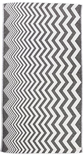 Bersuse 100% Cotone - Coronado - Asciugamano Turco Fouta Telo Mare E Bagno -Nero