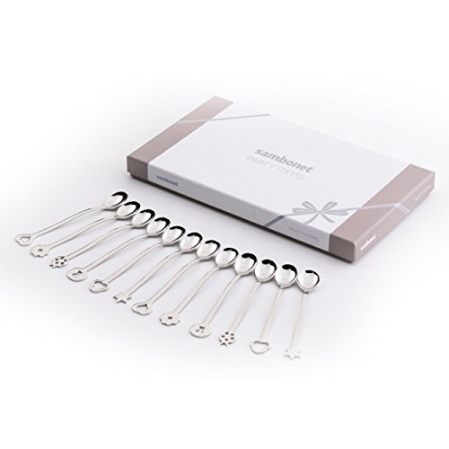 Sambonet New Portafortuna Set Di Cucchiai Da Portata 12 Pz., Forme Diverse, Cucchiaini Per Servire, Da Gourmet, 52550C97