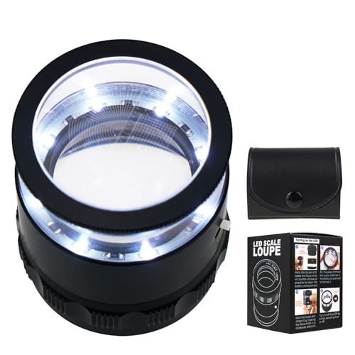Scale Loupe 10X 8 Led Scala 20 Millimetri Grafico & 25 Millimetri Campo Visivo Magnifier