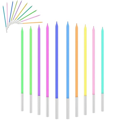 Candeline Compleanno, 90 Pezzi Candele Torta Compleanno Multicolore Metallizzato Candele Cupcake Con Supporti Candeline Torta Candela Arcobaleno Per B