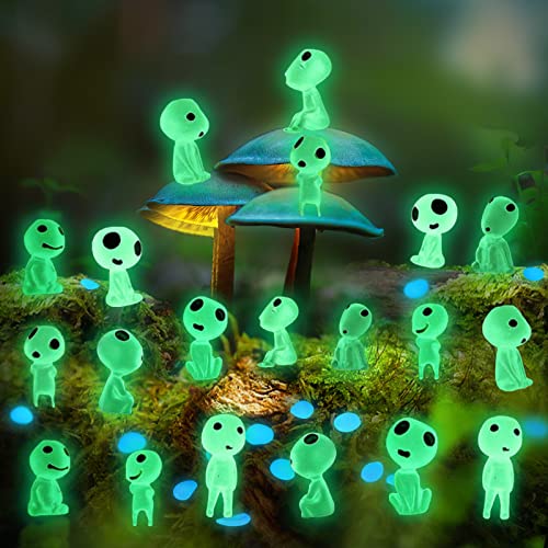 Ohsn 20 Pezz Principessa Mononoke Kodama Princess Mononoke Figuras Anime Luminosi Albero Elfi Giardino Decorazioni Studio Ghibli Gadget Per Decorazion