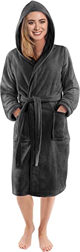 Ny Threads Vestaglia Di Lusso Da Donna | Accappatoio Super Soft Fleece Donna Accappatoio | Accogliente Felpa Con Cappuccio Loungewear E Abbigliamento