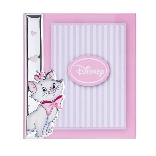 Disney Baby - Gli Aristogatti - Cornice Per Foto In Argento Da Tavolo O Comodino Con Dettaglio 3D Gattina Minou Per La Cameretta Della Bambina Perfett