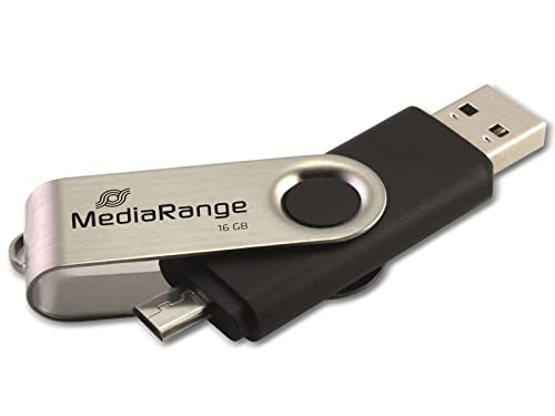 Mediarange 813012 Mr931 Otg Usb Flash Drive 16Gb Mobile 2In1 Argento