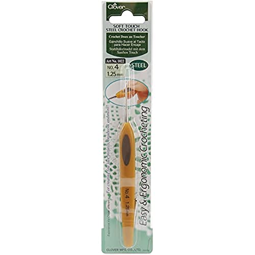 Clover Soft Touch Steel Crochet Hook No.4 1.25Mm