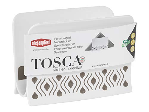 Stefanplast, Linea Tosca, Portatovagliolo Da Tavolo Per Alimenti, Qualità Extra 100%, Made In Italy, 7,5X15,5 Cm Tortora, Resina, Taupe