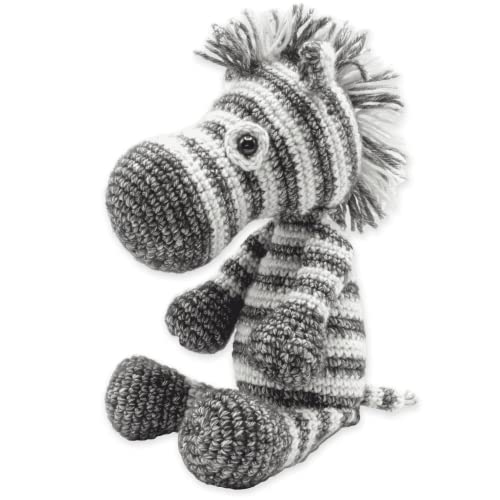 Hardicraft, Kit Da Uncinetto Per Amigurumi, Dirk Zebra, Con Pattern Per La Realizzazione, Materiale Per L'Imbottitura Incluso