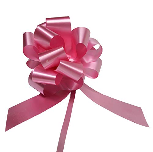 50 Coccarde Rosa Aurora Nastro 3 Cm Nascita Bimba Battesimo Auto Casa (Rosa Aurora)