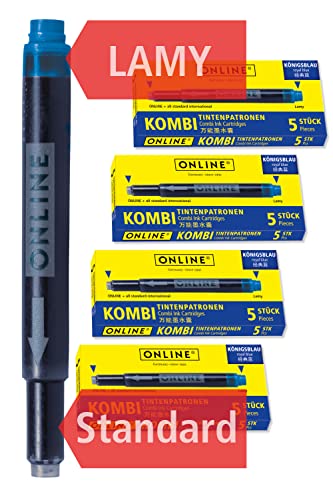 Online 20X Cartucce D'Inchiostro Per Penna Stilografica | Colore Blu | Compatible Con Lamy, Pelikan, Schneider | Cartucce Di Ricambio Lunghe | Cancell