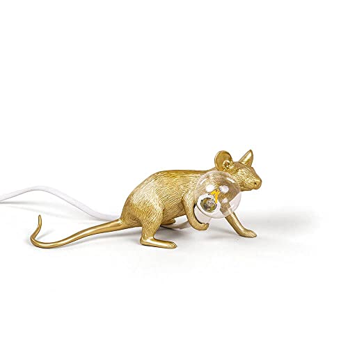 Seletti Lampada In Resina Mouse Lamp Lop Gold Steso